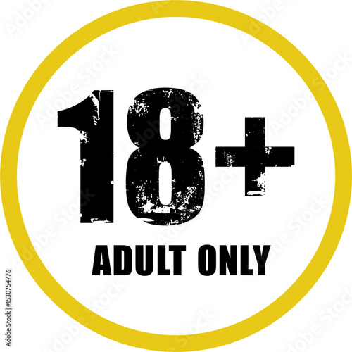 18 sign warning symbol isolated, adults age only, over 18 plus only censored, eighteen age older forbidden adult content