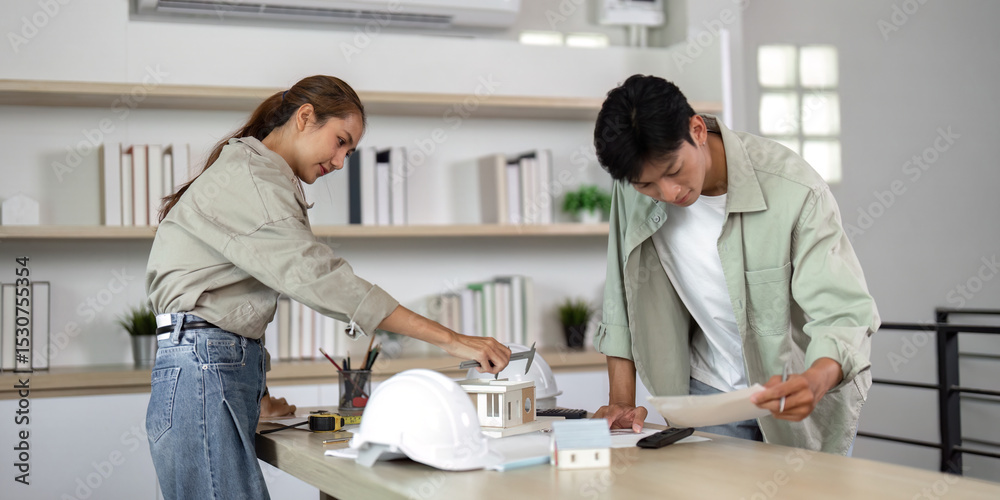 Obraz premium Architects Collaborating on Sustainable Design Projects