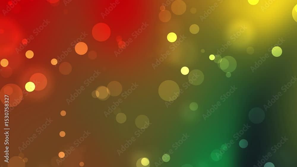 Juneteenth celebration backdrop with red, yellow, and green bokeh is ideal for diverse cultural events invitations, posters, or social media. Celebrate freedom with colorful flair.
