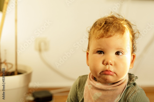 Close-up of a cute baby gir...