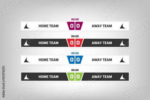 set of four sports multicolored banners in the same style