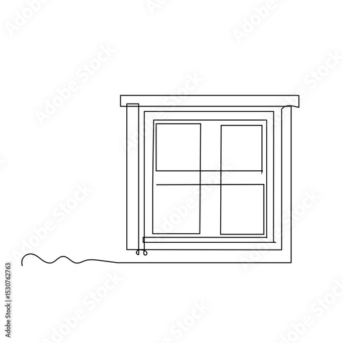 SingleLine Drawing House Window Pane Design Sketch