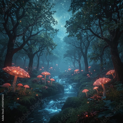 fantasy landscape with forest