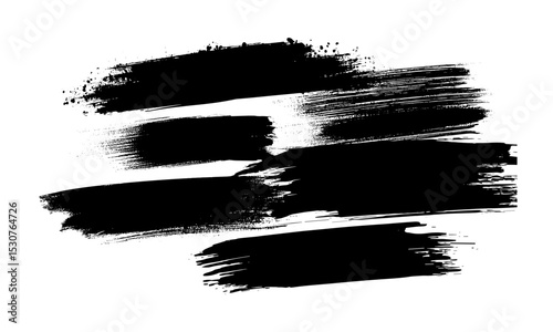 Paint brush smear, abstract grunge strokes, artistic ink texture, modern vector illustration, splatter element, rough painted effect, creative grunge design, minimal black art.