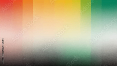 Abstract gradient background transitioning from yellow to green white orange red black a grainy texture, suitable for festive and creative designs. Use this vibrant backdrop for digital art.