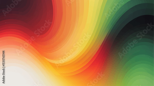 Abstract gradient background transitioning from yellow to green white orange red black a grainy texture, suitable for festive and creative designs. Use this vibrant backdrop for digital art.