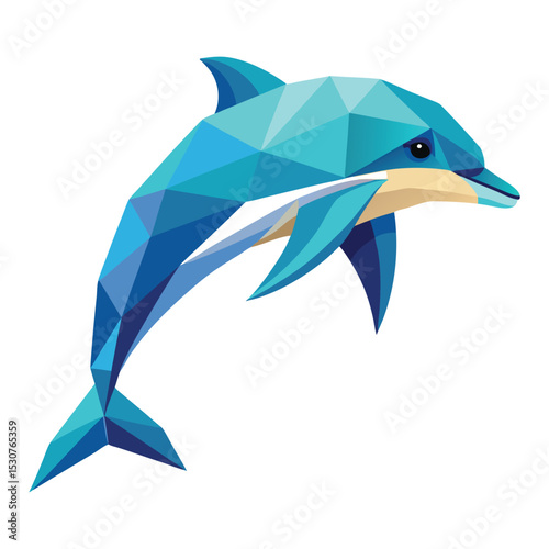 Polygonal dolphin jumping