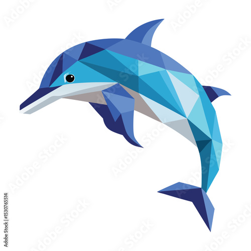 Polygonal dolphin jumping