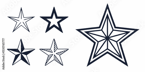 Stars vector icons. Different simple ,modern and classic black star shapes. Stars in modern simple flat style.in dark white  background
