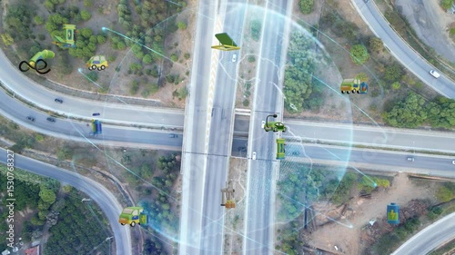 Transportation and technology concept. Intelligent Transport Systems. Mobility as a service. High quality 4k footage