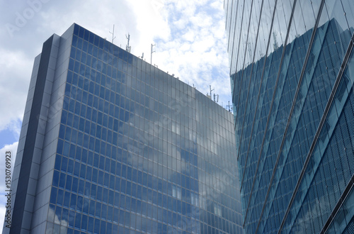 Luxembourg city, modern architecture facades in Kirchberg district