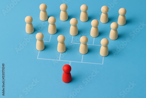 Effective Leadership Building a Strong Team Structure & Hierarchy for Success. Visual Representation of Organizational Chart, Management, and Teamwork Concepts