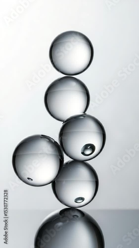 Bubbles in balance: mesmerizing stack of translucent spheres