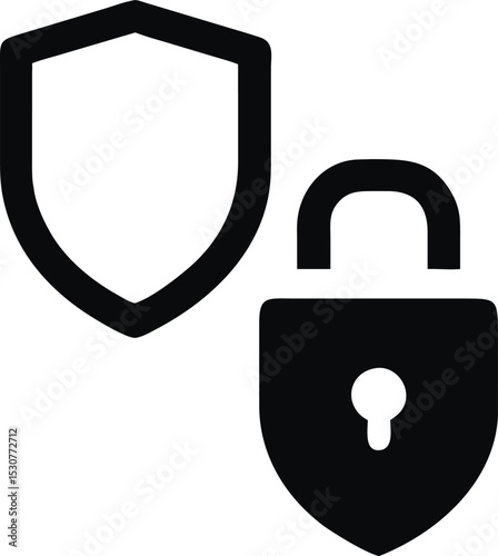 Vector lock icon with key symbol for web security and safe access