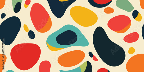 Abstract Seamless Pattern of Organic Shapes