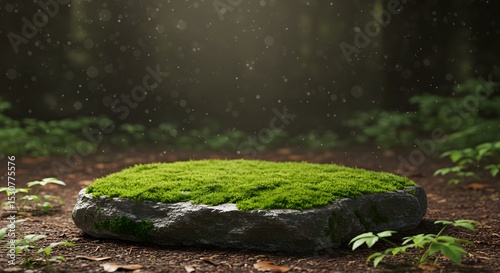 Enchanted Forest Mossy Rock A Serene Nature Scene