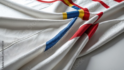 Canvas styled flag with a unique design and vibrant colors.