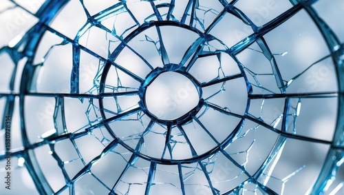 Broken window resembling a hole.