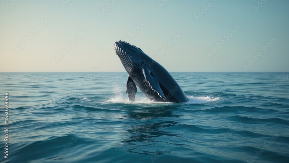 Fototapeta premium Blue Whale observed near Mirrisa during whale watching, Sri Lanka
