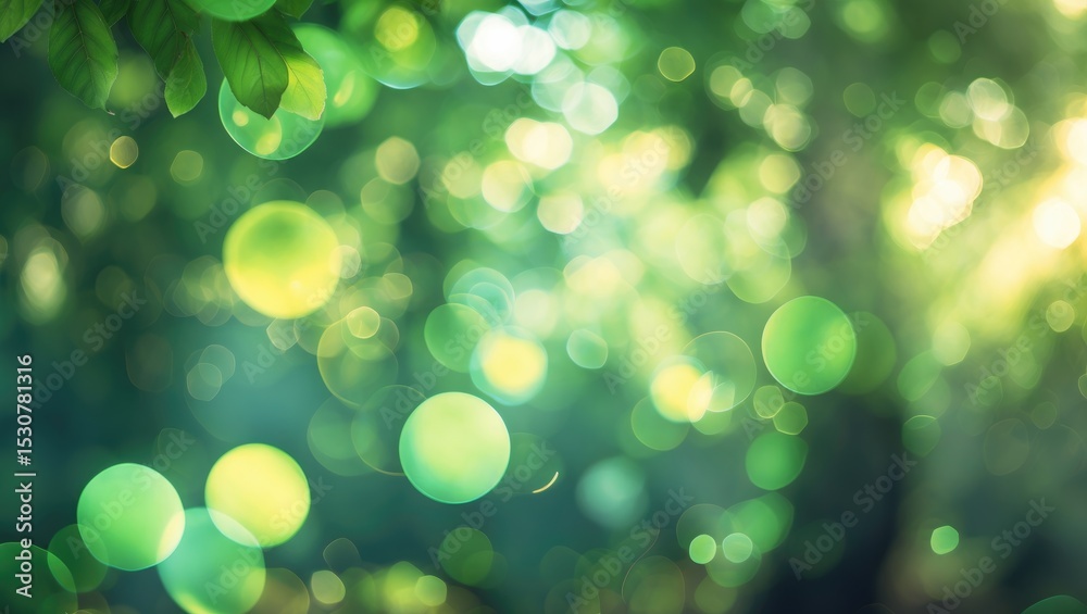 Obraz premium Blue Spring Sky and Fresh Green Trees Swaying in Breeze. Summer Blue Sky and Green Trees Moving in Wind. Bokeh.