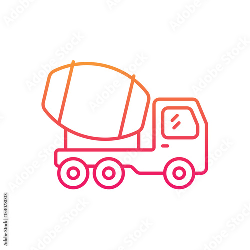 Concrete Truck Vector icon
