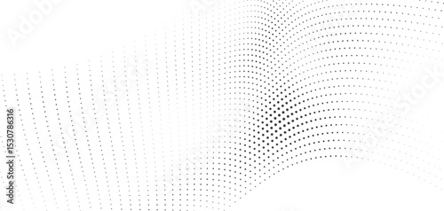 Halftone background with curved contour flow and spacing in monochrome ideal for vector print layouts abstract art compositions or digital motion design overlays
