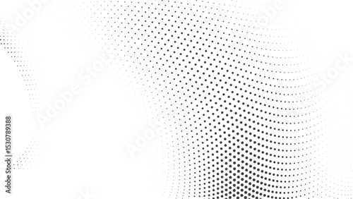 Circular halftone pattern with dynamic swirl spacing and soft gradient ideal for abstract design digital vector overlays or motion graphic compositions