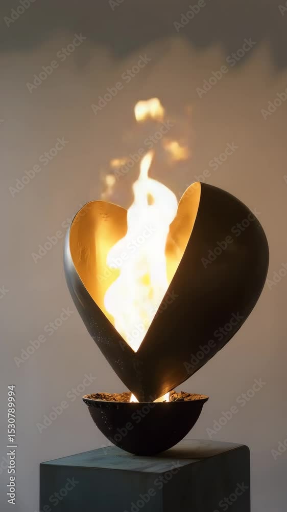 Emotional Burning Heart Art,Burning heart sculpture with flame inside burning heart sculpture broken metal and dramatic burning heart sculpture on pedestal,burning heart sculpture