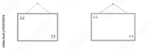 Blank picture frames hanging on a white wall, ideal for personalized art or quotes in a minimalist space