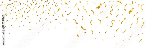 Gold confetti and streamers celebrating a joyful occasion brightening up the atmosphere