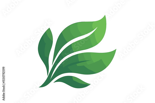 Green leaves representing freshness and vitality in a modern design style