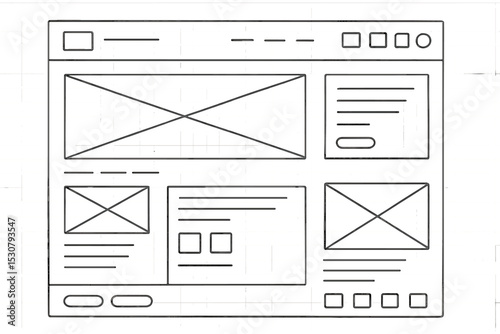 Layout design for a modern website featuring flexible sections and interactive elements
