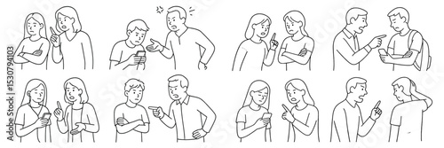 Group of people expressing various emotions while interacting in a social setting during daytime