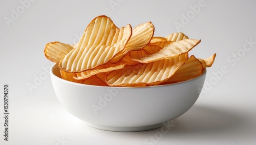 Bowl of potato chips served as a snack