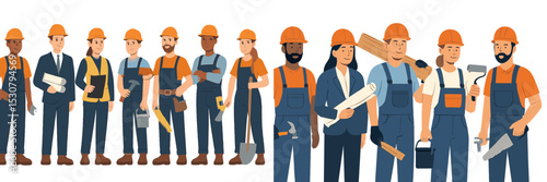 Skilled workers display teamwork while engaged in construction tasks in a city landscape during daylight