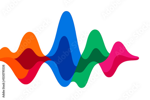 Colorful sound wave design representing audio frequencies in a modern artistic style