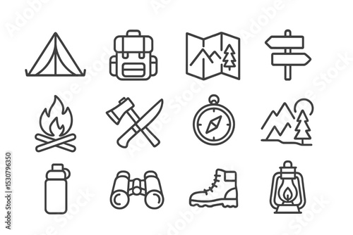 Camping essentials for an adventurous outdoor experience in the wilderness with friends or family