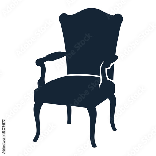 Classic antique leather armchair isolated on white background