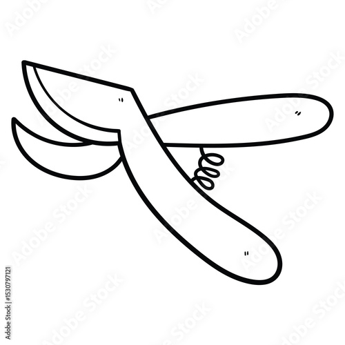 Hand drawn doodle gardener's pruner on white background.