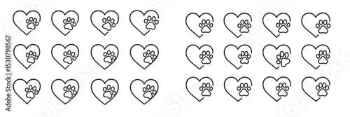 Hearts with paw prints create a charming pattern for pet lovers and animal enthusiasts at a community event