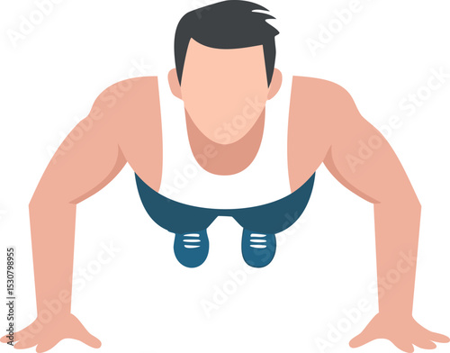 illustration of a man exercising push up