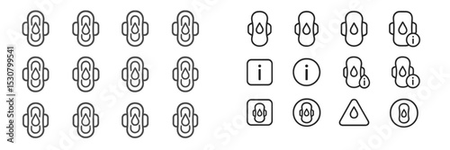 Collection of simple line icons featuring various ear symbols and informational symbols on a clean background