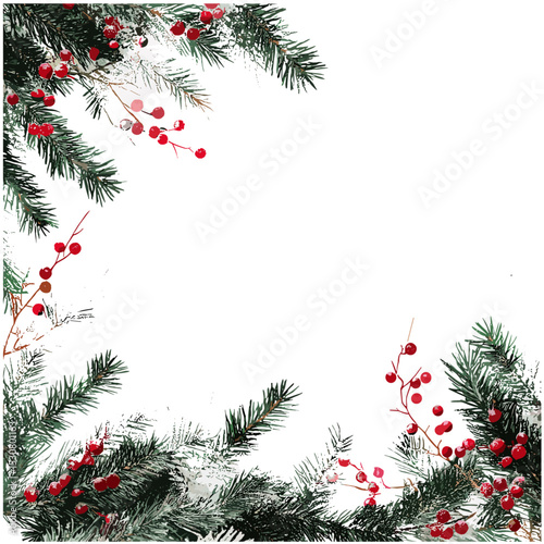 christmas background with fir branches and balls