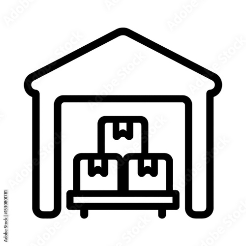 Warehouse logistics icon with transparent background