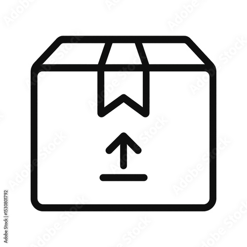 Sealed Box logistics icon with transparent background 