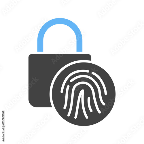 Fingerprint Lock icon vector image. Suitable for mobile apps, web apps and print media.