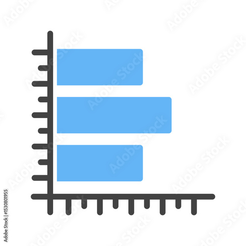 Horizontal Bar Graph icon vector image. Suitable for mobile apps, web apps and print media.