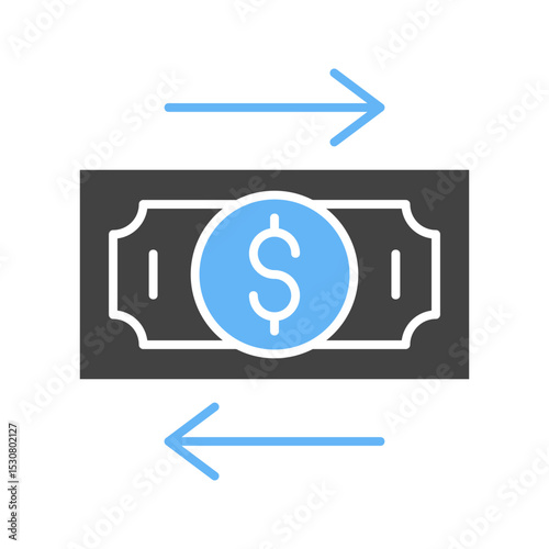 Move Currency icon vector image. Suitable for mobile apps, web apps and print media.