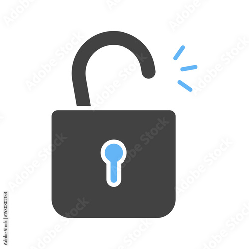 Open Lock II icon vector image. Suitable for mobile apps, web apps and print media.