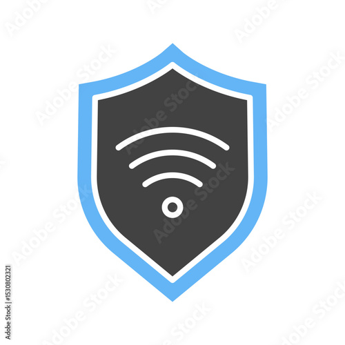 Protected Wifi icon vector image. Suitable for mobile apps, web apps and print media.